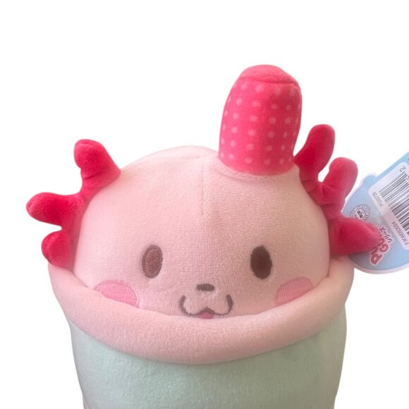 Puchi Gumi Axolotl Plush Toy Pink Mint Soft Stuffed Animal 8.5" NWT NEW - Picture 2 of 9